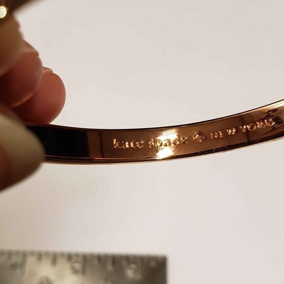 Kate Spade Do the Twist Rose Gold Pave Hinged Bangle Approx 6 3/4" wrist - Picture 5 of 6